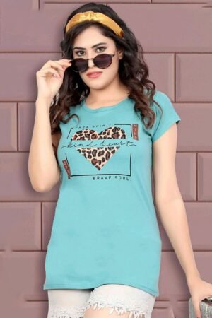 Women Round Neck Lounge T-Shirt, Printed, Kind Heart
