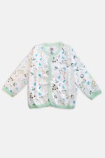 Baby Girls Front Open Full Sleeve Jhabla Tshirt, 3 pcs Set