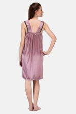 A14ST3307F499-3 Women's Satin Nightdress, Solid, Pink