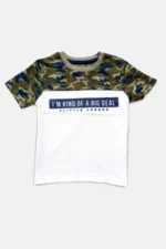 A30098A1-1 Baby Boys Short Sleeve Printed Camo T-Shirt, Green