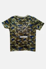 A30098A1-2 Baby Boys Short Sleeve Printed Camo T-Shirt, Green