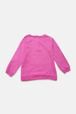 A30162A2-PNK-2 Baby Girls Pullover Sweater T-Shirt with Applique, Pink