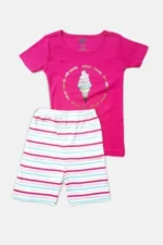 Kids Girl's Shorty Pyjama Set, Pink