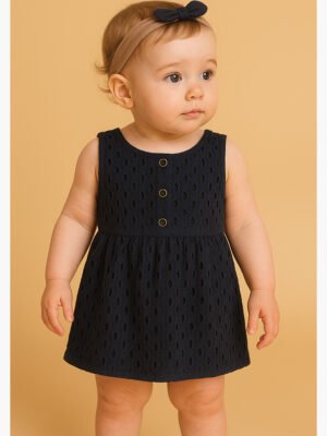 Girls Dailywear Dress, Dark Blue
