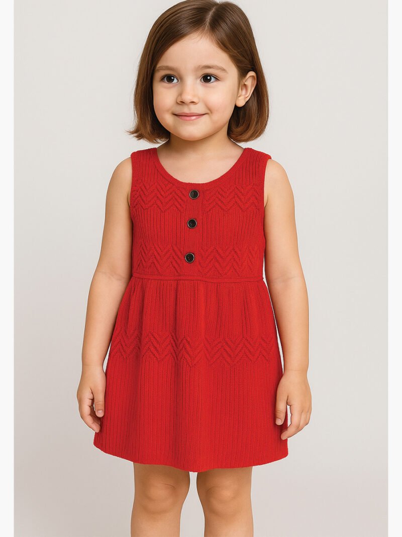Untitled-20 Little Girls Dress, Hakoba, Red
