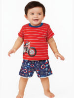 Untitled-40 Baby Boys Hosiery Sinker Shorts, Navy Blue
