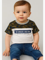 Untitled-44 Baby Boys Short Sleeve Printed Camo T-Shirt, Green