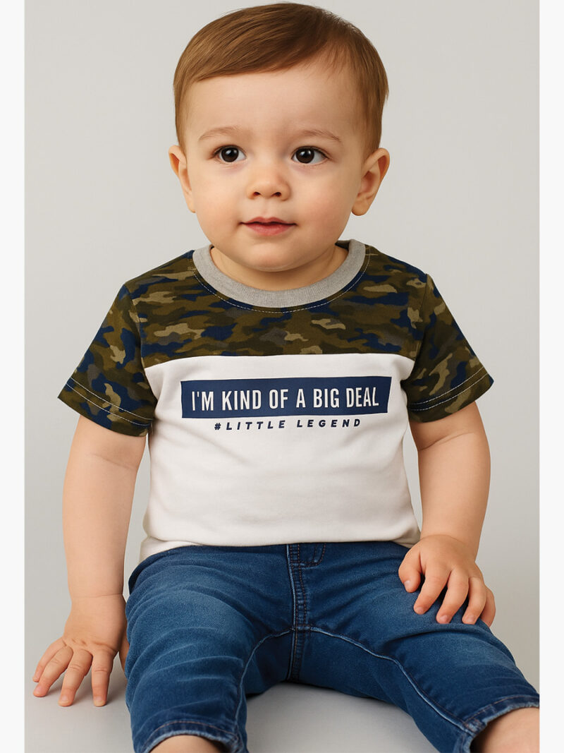 Untitled-44 Baby Boys Short Sleeve Printed Camo T-Shirt, Green