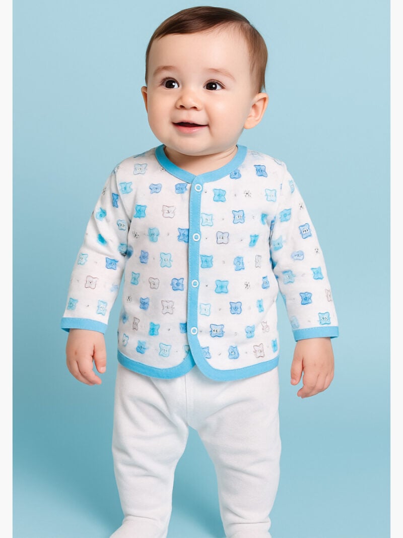 Untitled-45 Baby Boys Front Open Full Sleeve Jhabla Tshirt, 3 pcs Set