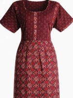WN-SADIQ-06-XL-B. Women's cotton frock nighty, maroon