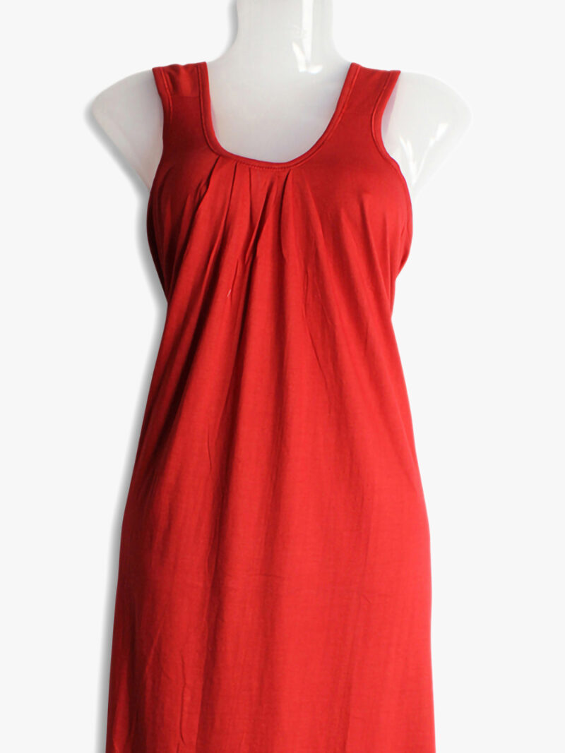 Women's Place Full-Length Cotton Slip Nightdress – Red