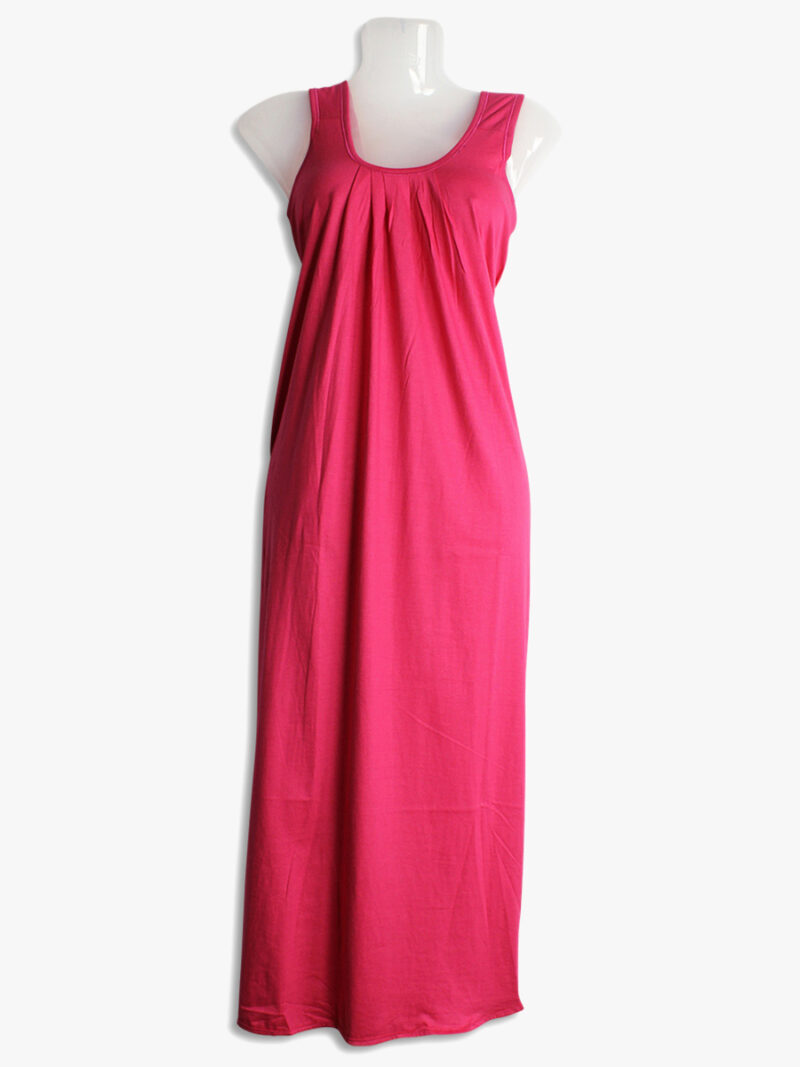 Women's Place Full-Length Cotton Slip Nightdress – Pink