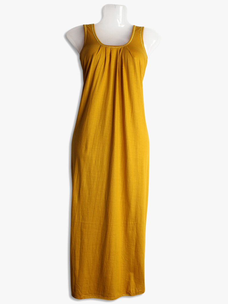 Women's Place Full-Length Cotton Slip Nightdress – Golden Yellow