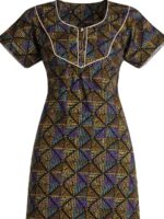 WN-MIHIKA-12-BL-XL-02-B. Women's pure cotton nighty with side pocket