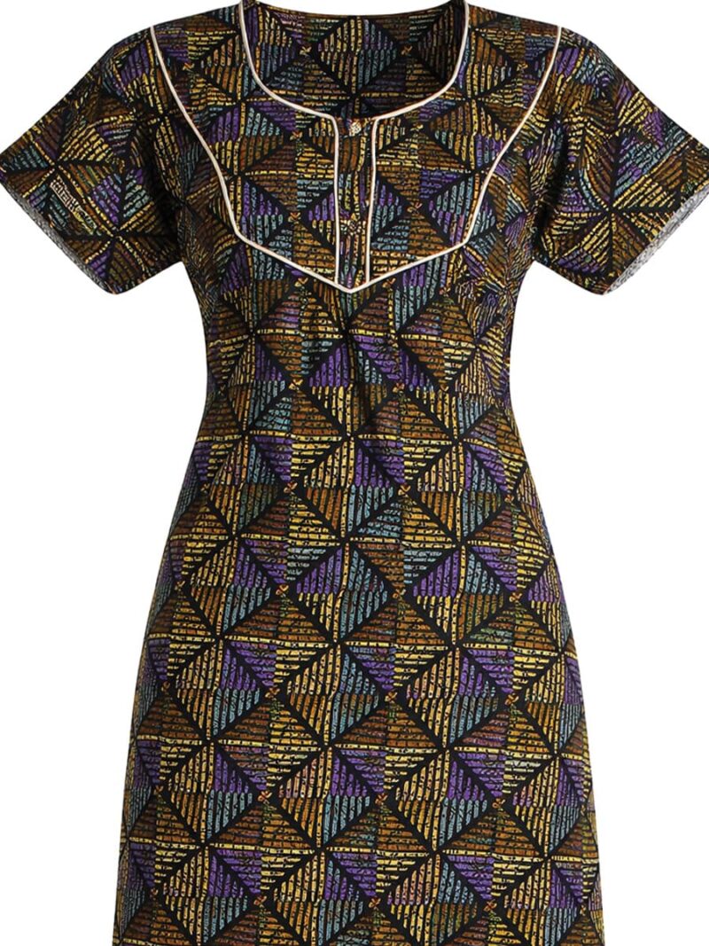 Women's pure cotton nighty with side pocket