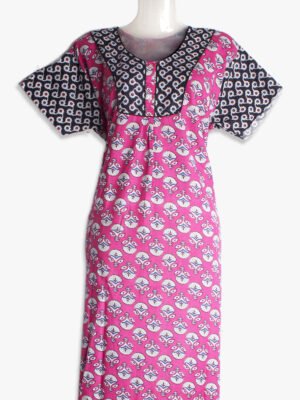 Women cotton nighty, pink