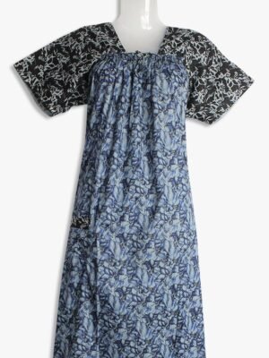 Women's Place Pure Cotton Pleated Nighty – Slated Grey