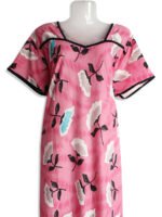Women's Pink Lycra Nighty – Floral Print