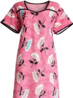 Women's Soft & Stretchable Lycra Fabric Nighty, Pink