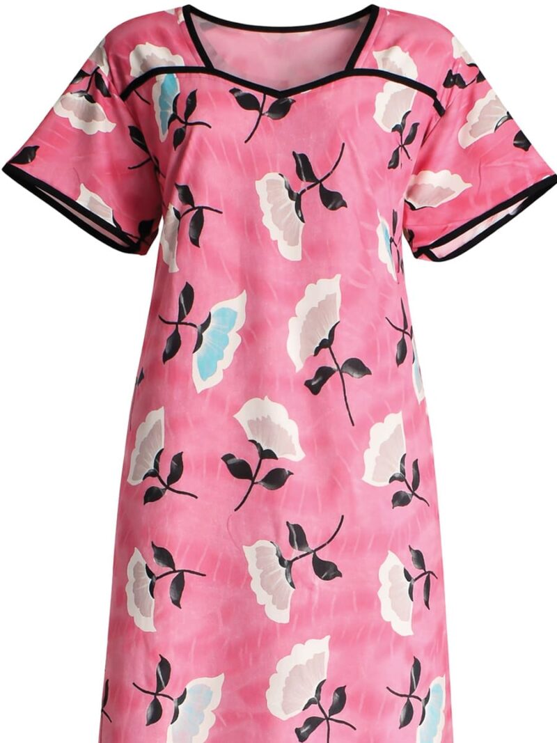 Women's Soft & Stretchable Lycra Fabric Nighty, Pink