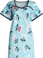 WN-SIMRAN-29-SB-XXL-01-b. Women's Soft & Stretchable Lycra Fabric Nighty, Sky Blue