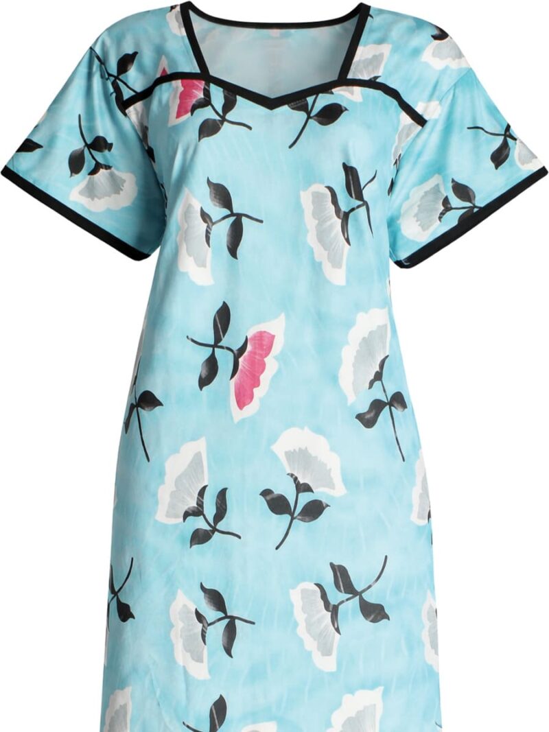 Women's Soft & Stretchable Lycra Fabric Nighty, Sky Blue