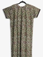 Women's Place Lycra Nighty – Green Abstract Design, Scoop Neck Women's Place Lycra Nighty – Green Abstract Design, Scoop Neck