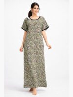 WN-SIMRAN-33-GR-XXL-02-F Women Full-Length Lycra Nighty Nightdress, Grey