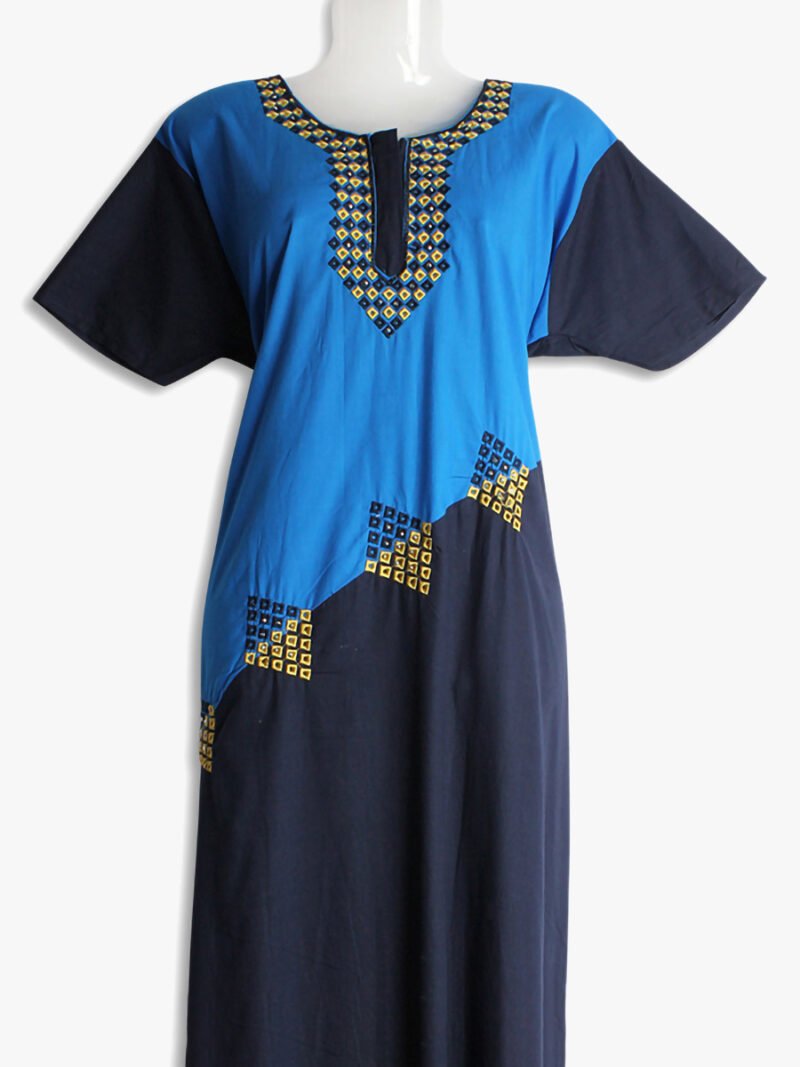 Women's Place Dual-Tone Cotton Zipper Nighty Gown Women's Place Dual-Tone Cotton Zipper Nighty Gown