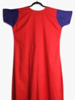 Women's Place Embroidered Cotton Zipper Nighty – Red & Navy Blue Women's Place Embroidered Cotton Zipper Nighty – Red & Navy Blue