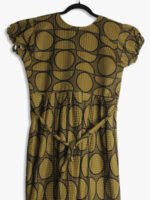 WN-TARA-35-OG-XL-02-B Olive Green Embroidered Frock Nighty – Puff Sleeves, Zipper, Popcorn Fabric