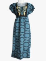 women frock nighty, short, slate blue