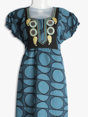 women frock nighty, short, slate blue
