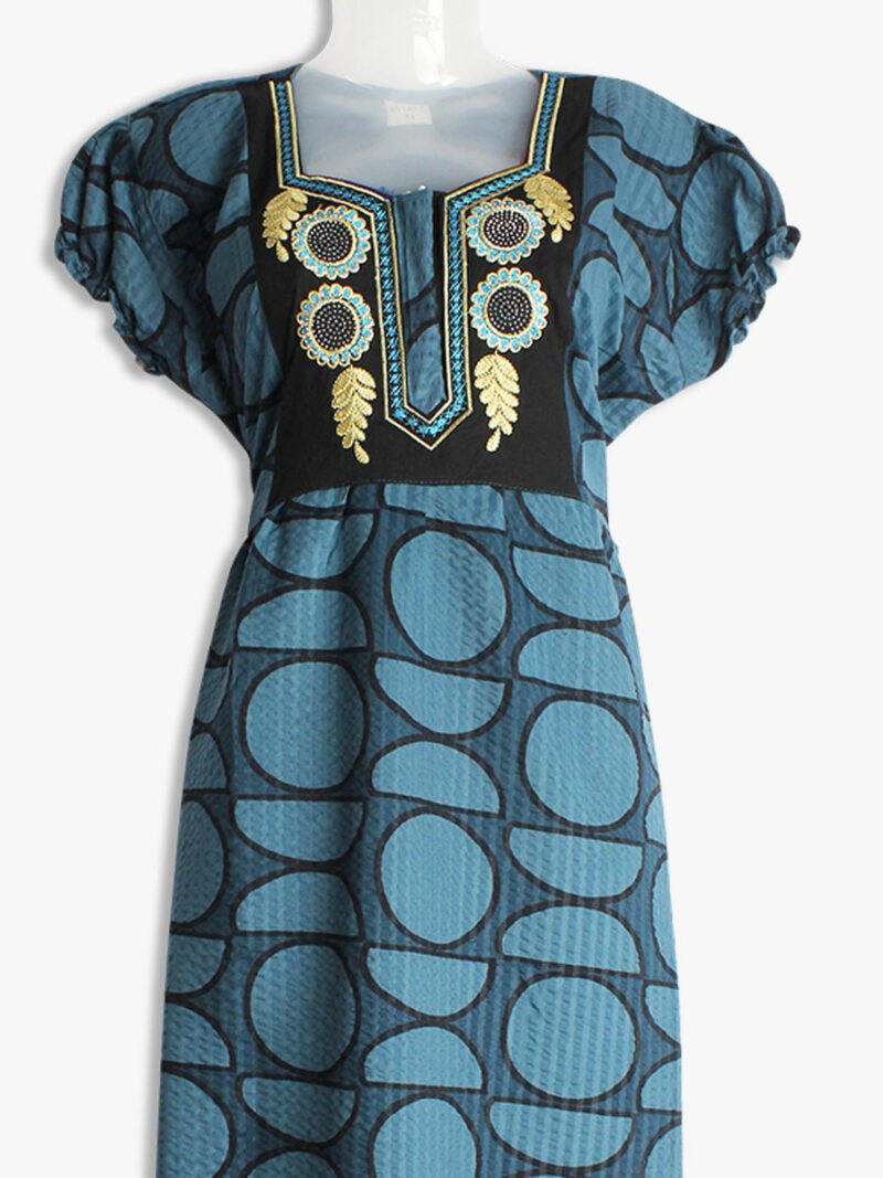 women frock nighty, short, slate blue