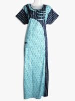 WN-TARA-55-AQ-XXXL-02-F pure cotton zipper nighty for women - women's place