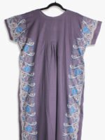 Grey Floral Feeding Nighty – Cotton, Zipper, Side Zip, Pleated Design Grey Floral Feeding Nighty – Cotton, Zipper, Side Zip, Pleated Design