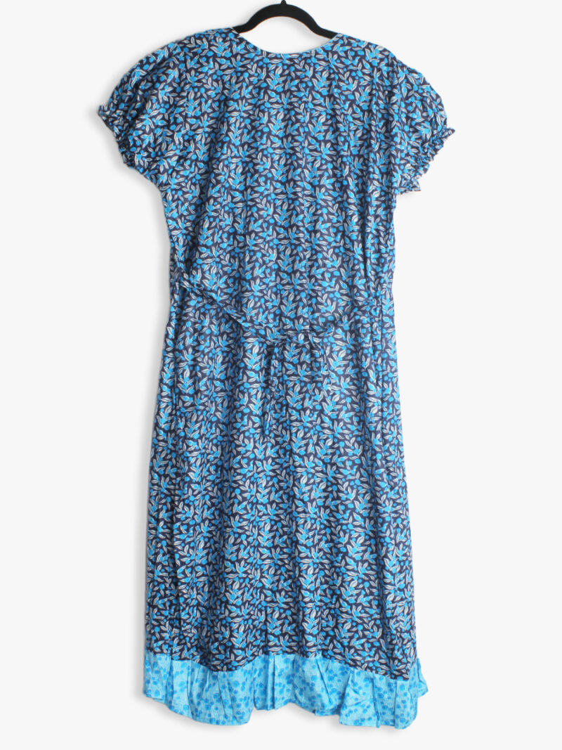 Navy Blue Feeding Frock Nighty – Short Length, Puff Sleeves, Side Zipper
