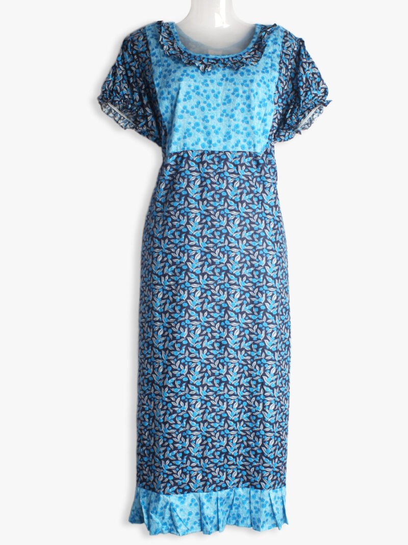 Navy Blue Feeding Frock Nighty – Short Length, Puff Sleeves, Side Zipper Navy Blue Feeding Frock Nighty – Short Length, Puff Sleeves, Side Zipper