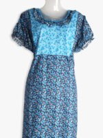 Navy Blue Feeding Frock Nighty – Short Length, Puff Sleeves, Side Zipper Navy Blue Feeding Frock Nighty – Short Length, Puff Sleeves, Side Zipper