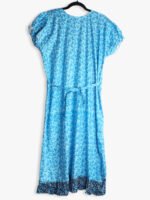 Sky Blue Feeding Frock Nighty – Short Length, Puff Sleeves, Side Zipper