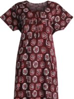 WN-TWIN-ROSES-37-MR-XL-01-b. Cotton Feeding Nighty – Zipper & Side Zip, Floral