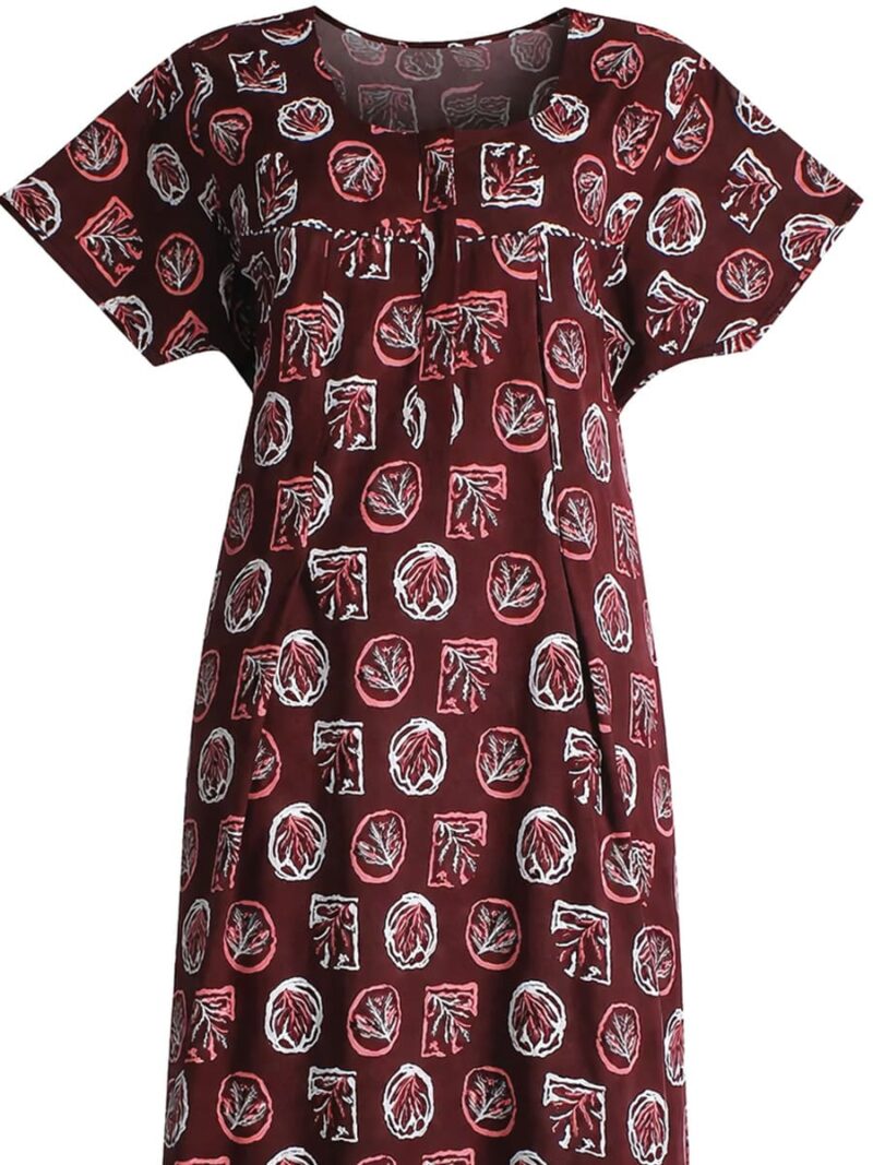Cotton Feeding Nighty – Zipper & Side Zip, Floral