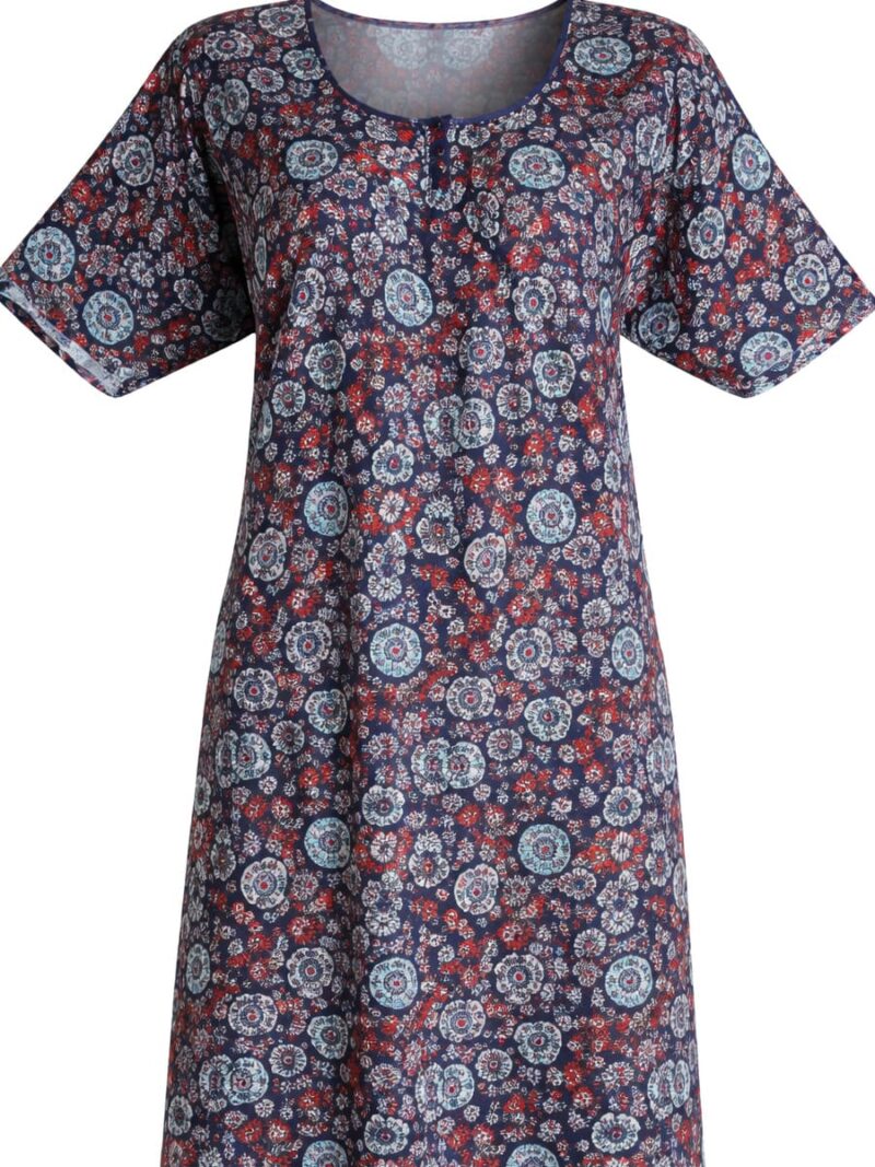 Cotton Feeding Nighty – Zipper & Side Zip, Floral