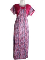 Women's Pink Lycra Nighty with Shrug-Style Overlay – Flowy Fit