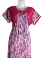 Women's Pink Lycra Nighty with Shrug-Style Overlay – Flowy Fit