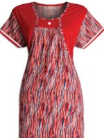 WN-WP-30-RD-XL-02-b. Soft & Stretchable Lycra Fabric Shrug-Style Nighty, Red