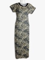 Women's Place Lycra Nighty – Grey Abstract Design, Scoop Neck Women's Place Lycra Nighty – Grey Abstract Design, Scoop Neck