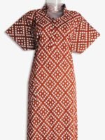 Pure Cotton Nighty – Collar Neck, Zipper, Side Pocket - Women's Place