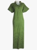 Cotton Nighty – Collar Neck, Zipper, Side Pocket -Women's Place