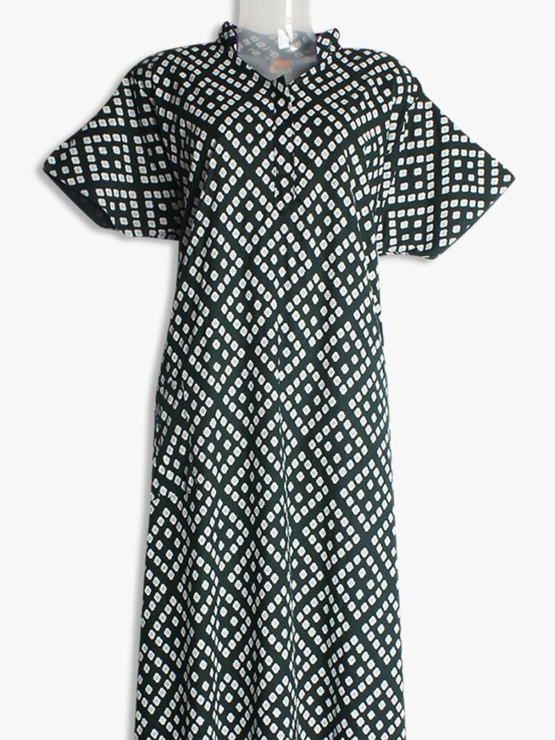 Cotton Nighty – Collar Neck, Zipper, Side Pocket - Women's Place